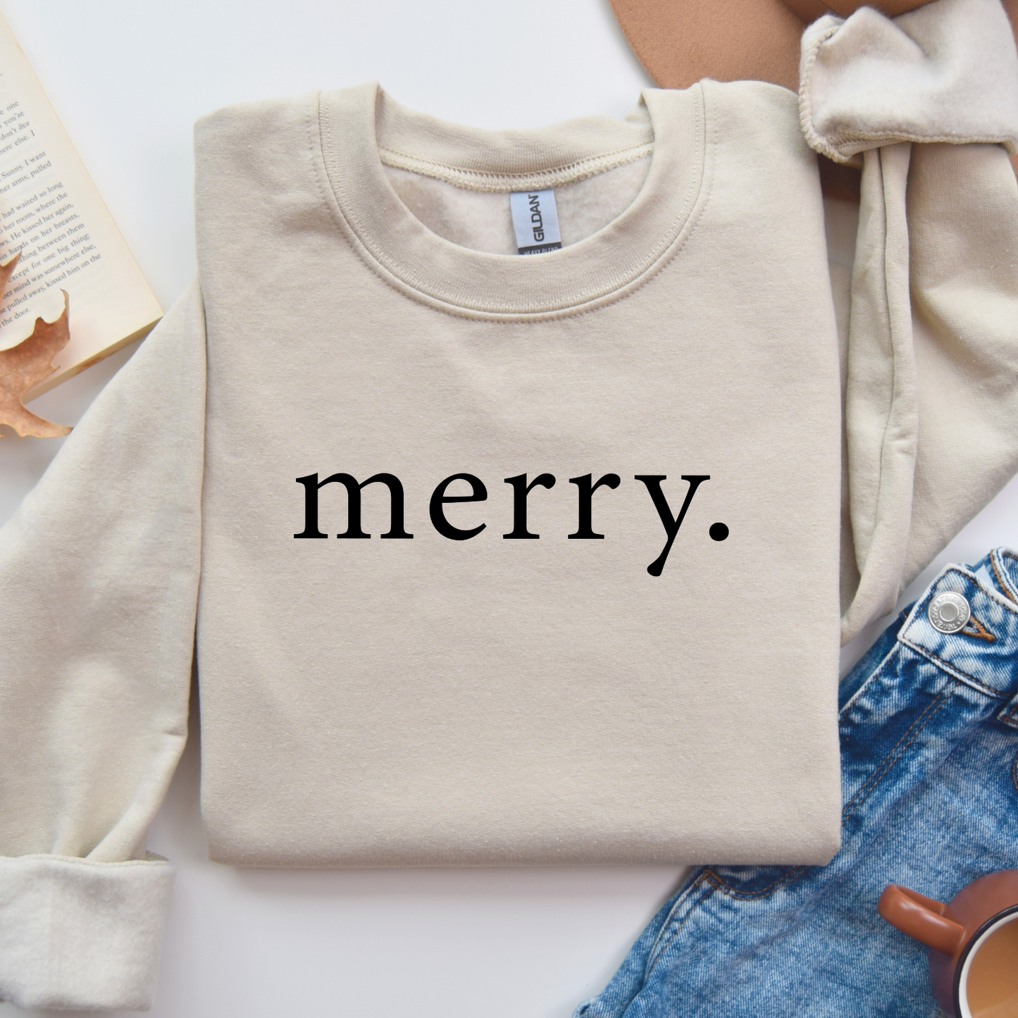 “Merry.” Holiday Crewneck – Made to Order | Multiple Colours & Sizes | Local Pick Up in West Kelowna