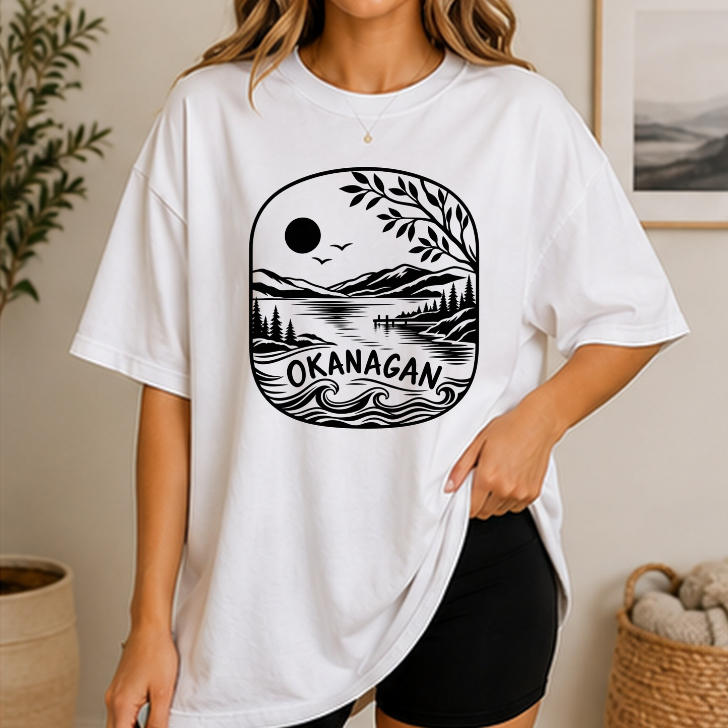 Okanagan Collection – Lake & Mountain Graphic Crewneck Sweatshirt | Tshirt